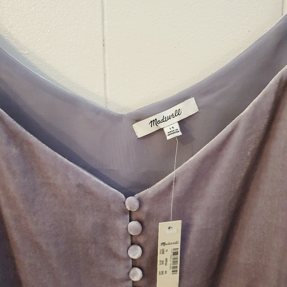 NWT Madewell Velvet Camisole Top | Purple | Size 14 - Picture 6 of 9